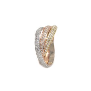 カルティエ(Cartier)のカルティエ トリニティ リング SM リング パヴェダイヤ/K18PG/YG/W(リング(指輪))
