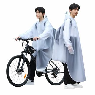 [雲見] レインコート 自転車 リュック対応 レインポンチョ 防水伸縮性袖口付き