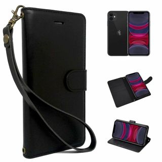 【新着商品】シズカウィル iPhone11 手帳型 黒色 PUレザー シンプル 
