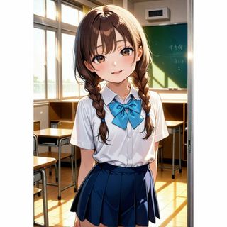 美少女 アートポスター AI イラスト 可愛い A4 アニメSY00108