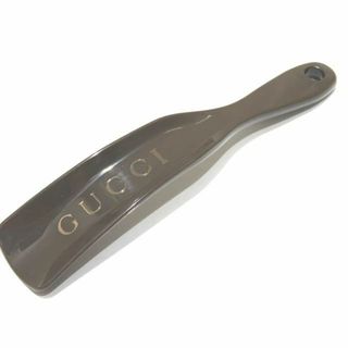 ※送料無料 未使用品 GUCCI グッチ ノベルティ 靴ベラ ◇ ダークブラウン系 プラスティック シューズ用品 ロゴ ▼7G (その他)