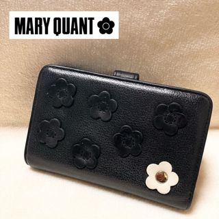 マリークヮント(MARY QUANT)のMARY QUANT フーリーデイジーパッチ Lウォレット 黒(財布)