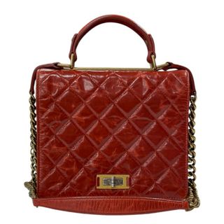 シャネル(CHANEL)の　シャネル CHANEL 2.55 トップハンドルチェーンショルダー 15番台 レッド ゴールド金具 エイジドカーフ レディース ショルダーバッグ(ショルダーバッグ)