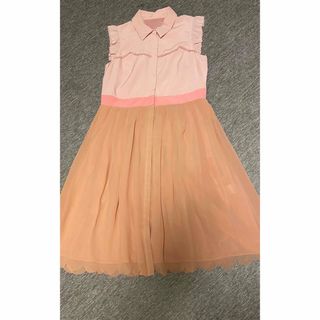 JILLSTUART - ジルスチュアート　ノースリーブフリルワンピース ピンクベージュ　未使用