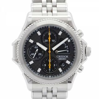 セイコー(SEIKO)の【5wwg0228】セイコー クレドール 6S77-0A10 黒文字盤【中古】腕時計 メンズ(腕時計(アナログ))