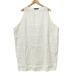 mizuiro  ind(ミズイロインド) ワンピース レディース美品  - 白 ノースリーブ/ひざ丈/麻(その他)