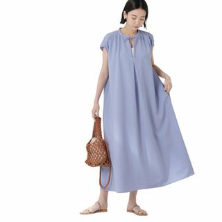 【在庫セール】[ナノ・ユニバース] ギャザー ショルダー フレア ワンピース レ(その他)