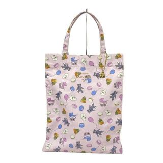 ラデュレ(LADUREE)のLADUREE(ラデュレ) トートバッグ美品  - ライトピンク×マルチ マカロン柄/クマ(トートバッグ)