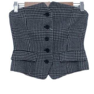 ジルスチュアート(JILLSTUART)のJILL STUART(ジルスチュアート) ベアトップ サイズS レディース美品  - 092-3210009 黒×ベージュ 千鳥格子柄/クラシックチェックビスチェ(ベアトップ/チューブトップ)