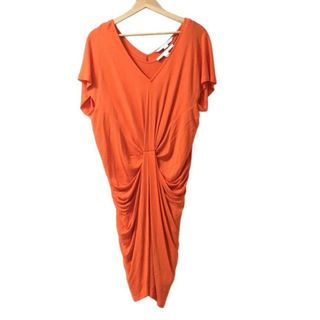 DIANE VON FURSTENBERG(DVF)(ダイアン・フォン・ファステンバーグ) ワンピース サイズ10 L レディース美品 - オレンジ 半袖/ロング