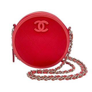 シャネル(CHANEL)の　シャネル CHANEL ラウンドチェーンクラッチ AP0060 27番台 レッド ラム レディース ショルダーバッグ(ショルダーバッグ)
