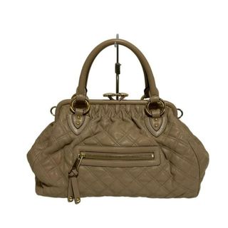 マークジェイコブス(MARC JACOBS)のMARC JACOBS(マークジェイコブス) ハンドバッグ美品  スタム ベージュ キルティング レザー(ハンドバッグ)