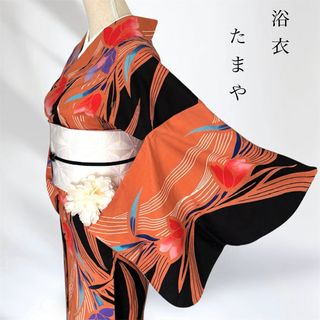 #75【 トールサイズ 】 新品 ◉ 注染  手縫い◉ 鮮やかなオレンジ色＊