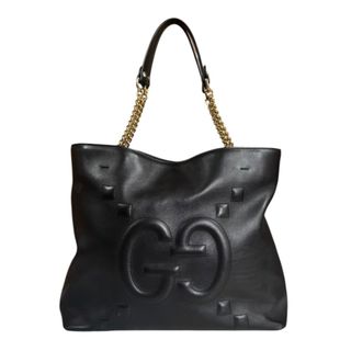 グッチ(GUCCI)のグッチ チェーントート トートバッグ レザー 453561 ブラック レディース GUCCI  中古(トートバッグ)