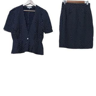 レリアン(leilian)のLeilian(レリアン) スカートスーツ レディース美品  - ネイビー×白 ドット柄(スーツ)