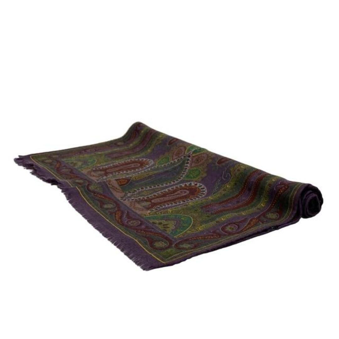 美品未使用タグ付き ETRO エトロ ペイズリー柄 ウール混ハーフケット ETRO - ETRO(エトロ) ストール(ショール) - パープル×ダーク