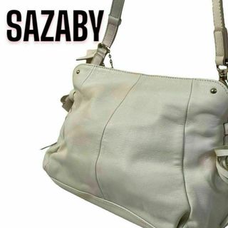 サザビー(SAZABY)のSAZABY 本革レザー ショルダーバッグ がま口ミニ財布 キーチャーム タグ付(ショルダーバッグ)