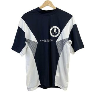 マークアンドロナ(MARK&LONA)のMARK&LONA(マークアンドロナ) 半袖カットソー サイズ46 XL メンズ美品  - ダークネイビー×白 ハイネック/スカル(Tシャツ/カットソー(半袖/袖なし))