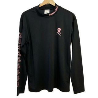 マークアンドロナ(MARK&LONA)のMARK&LONA(マークアンドロナ) 長袖カットソー サイズ46 XL メンズ美品  - 黒×ライトピンク ハイネック/スカル(Tシャツ/カットソー(七分/長袖))