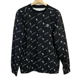 マークアンドロナ(MARK&LONA)のMARK&LONA(マークアンドロナ) 長袖カットソー サイズ46 XL メンズ美品  - 黒×白 クルーネック/スカル(Tシャツ/カットソー(七分/長袖))
