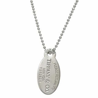 ティファニー(Tiffany & Co.)のティファニー ネックレス オーバルタグ ロングネックレス シルバー リターントゥ 新品 仕上げ済み 美品 Ag 925 Sランク TIFFANY&Co. ボールチェーン 銀 アクセサリー ロゴ タグ メンズ レディース 定番 人気 男女(ネックレス)
