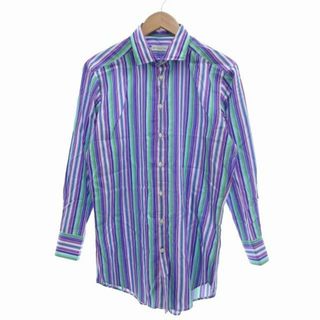 エトロ(ETRO)のエトロ ETRO ストライプコットン シャツ ワイドカラー 青系(シャツ)