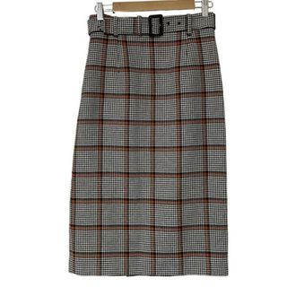 PaulStuart(ポールスチュアート) ロングスカート サイズ6 M レディース美品 - 白×黒×ブラウン チェック柄