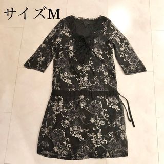 美品 Meubles de Monde ドレス サイズ M ワンピース花柄 白黒