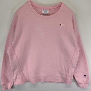 チャンピオン(Champion)の古着 チャンピオン Champion スウェット リバースウィーブ トレーナー ワンポイントロゴ クルーネック XL  ピンク レディース(トレーナー/スウェット)