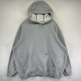 カーハート(carhartt)の古着 カーハート Carhartt パーカー スウェット 大きいサイズ プルオーバー  ワーク ワンポイント 3XL  グレー メンズ(パーカー)