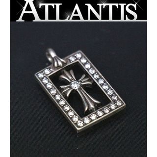 クロムハーツ(Chrome Hearts)のCHROME HEARTS 銀座店 クロムハーツ フレームドオープン ベイビーファットクロス パヴェダイヤ ペンダント チャーム シルバー SV925 99679(ネックレス)