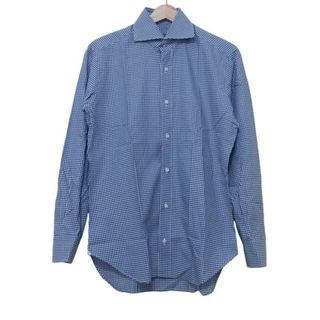 バルバ(BARBA)のBARBA(バルバ) 長袖シャツ サイズ39 メンズ美品  - ブルー×白×ブルーグレー チェック柄(シャツ)