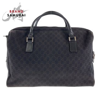グッチ(GUCCI)の美品 GUCCI グッチ ダークブラウン シルバー金具 GGキャンバス /レザー 196356 ボストンバッグ 男女兼用 レディース 504672 【中古】(ボストンバッグ)