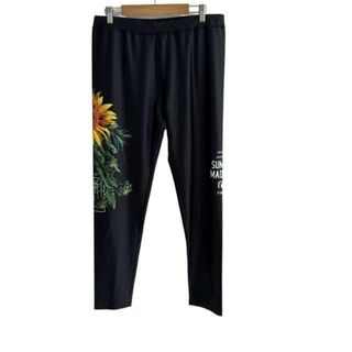 reversal(リバーサル) パンツ サイズ2XL 2XL メンズ美品  - 黒×イエロー×マルチ フルレングス/フラワー(花)/ウエストゴム(その他)