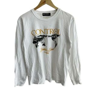 reversal(リバーサル) 長袖Tシャツ サイズM メンズ美品  - 白×ダークイエロー×黒 クルーネック(Tシャツ/カットソー(七分/長袖))