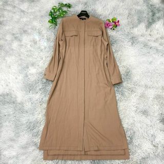 アンタイトル(UNTITLED)の【UNTITLED】ロングシャツワンピース　(2)　キャメル　ポケット付　羽織り(ロングワンピース/マキシワンピース)