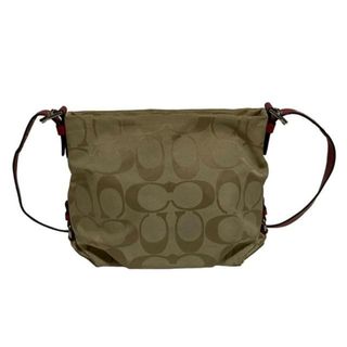 コーチ(COACH)のCOACH(コーチ) ショルダーバッグ シグネチャー柄 F54349 ベージュ×レッド レザー(ショルダーバッグ)