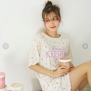 gelato pique - gelato pique アイス柄ワッフルプルオーバー ショートパンツ上下set