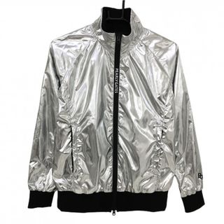 パーリーゲイツ(PEARLY GATES)の【美品】パーリーゲイツ ジャケット シルバー×黒 バックロゴ 蓄熱裏地  レディース 0(S) ゴルフウェア PEARLY GATES(ウエア)