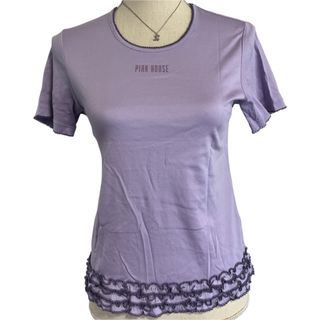 ピンクハウス(PINK HOUSE)のピンクハウス ピコフリル カットソー パープル M 未使用(カットソー(半袖/袖なし))