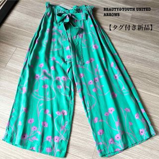 ビューティアンドユースユナイテッドアローズ(BEAUTY&YOUTH UNITED ARROWS)のBEAUTY&YOUTH UNITED ARROWS 花柄ワイドガウチョパンツ(カジュアルパンツ)
