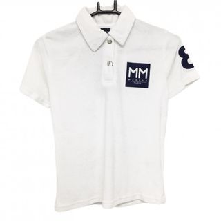 ムータ(muta)の【新品】ムータマリン 半袖ポロシャツ 白×ネイビー パイル地 レディース M ゴルフウェア muta(ウエア)