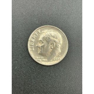 【中古品】アメリカ　ルーズベルト　10セント　銀貨　1984年　コイン　古銭(その他)