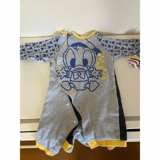 60〜70サイズ　長袖ロンパース3枚セット(ロンパース)