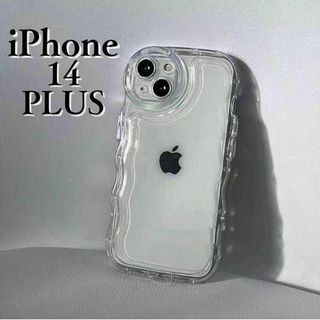 iPhone14Plus　ケース 携帯　うねうね クリア ウェーブ 推し活(iPhoneケース)