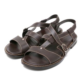 エルメス(HERMES)のHERMES エルメス サンダル サイズ41 ストラップ フラット レザー 靴 ブランド古着【中古】20250729/RA5636(サンダル)