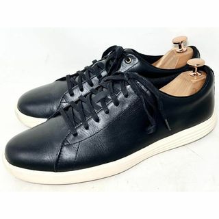 コールハーン(Cole Haan)の良品 COLE HAAN 8M レザースニーカー コンビ シューズ 黒 ブラック(スニーカー)