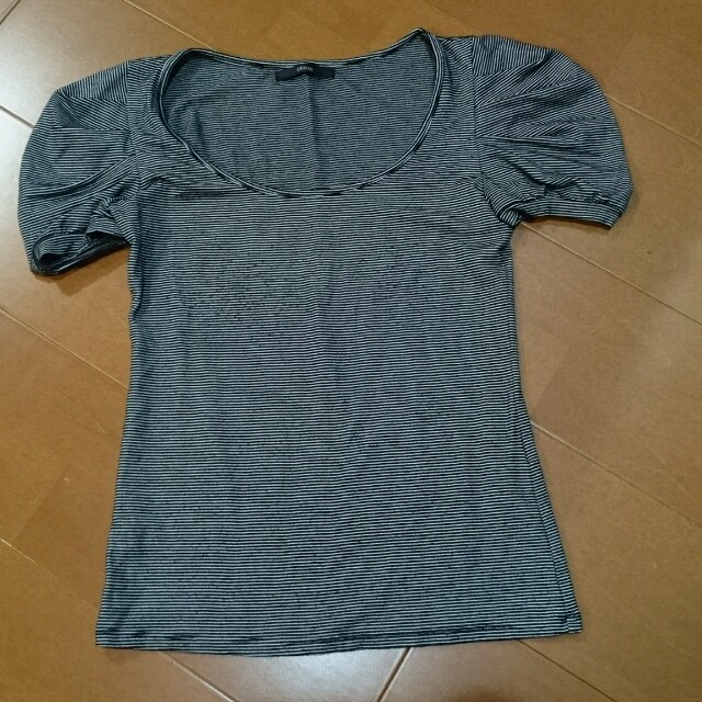 DURAS(デュラス)のduras バルーン袖ボーダーTシャツ レディースのトップス(Tシャツ(半袖/袖なし))の商品写真