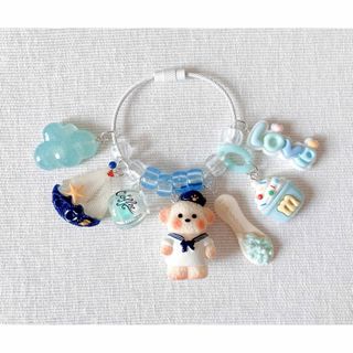 じゃらじゃらキーホルダー 水兵くまさん ホワイト