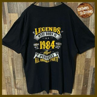 XL ブラック バックプリント ゆるだぼ メンズ USA古着 半袖 Tシャツ(Tシャツ/カットソー(半袖/袖なし))